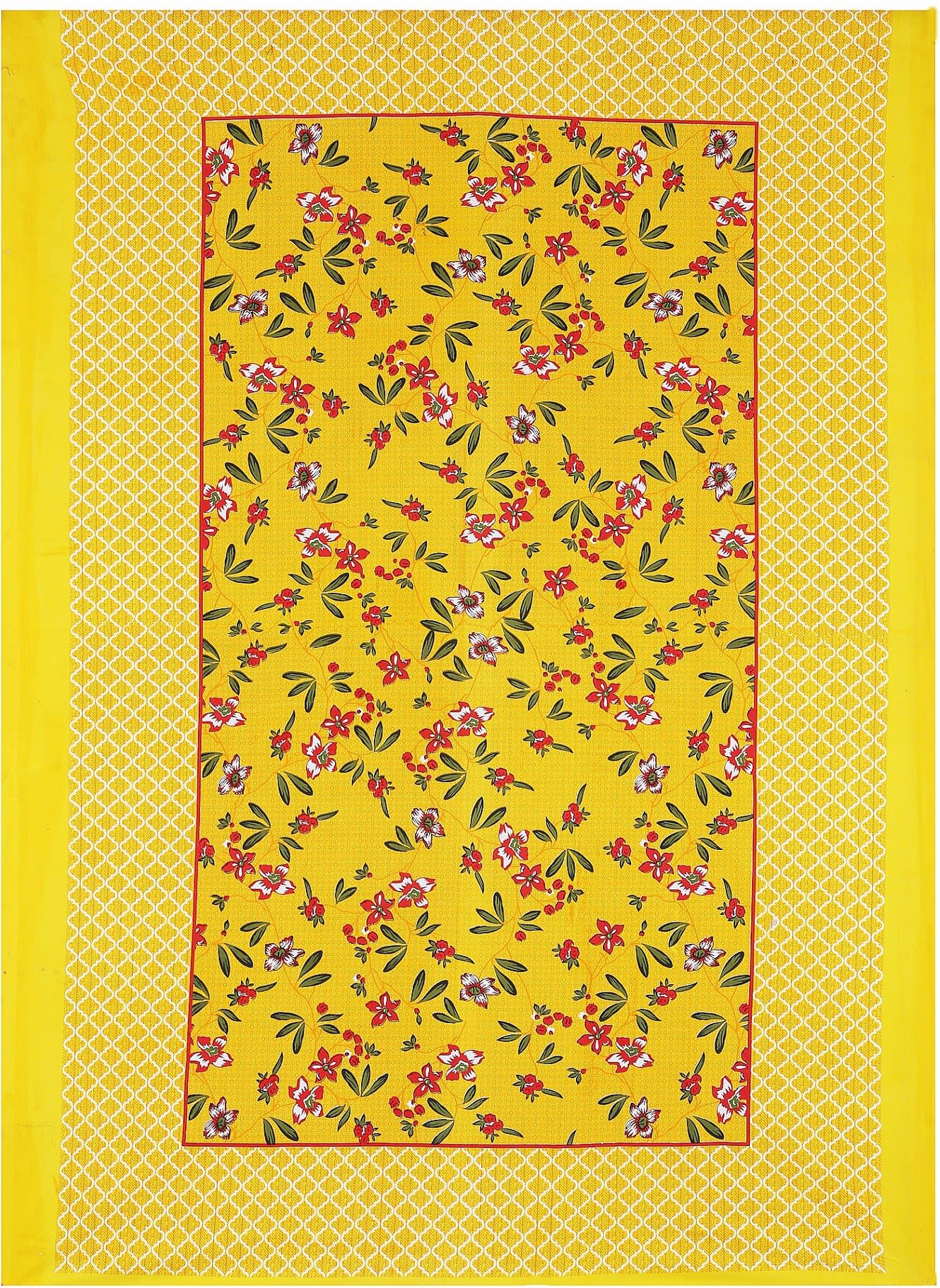 100% Cotton Printed Single Bedsheet (Yellow)