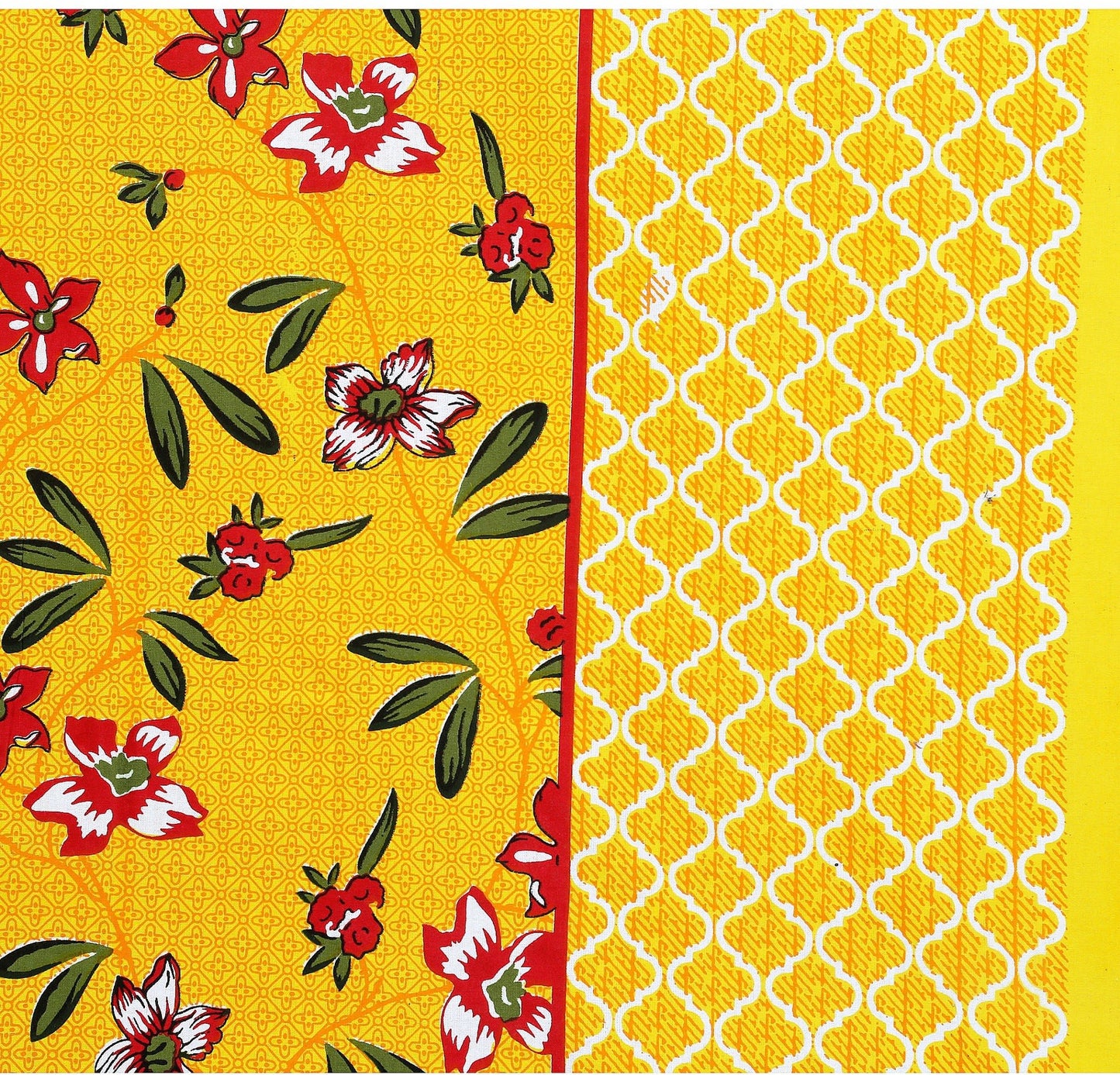 100% Cotton Printed Single Bedsheet (Yellow)