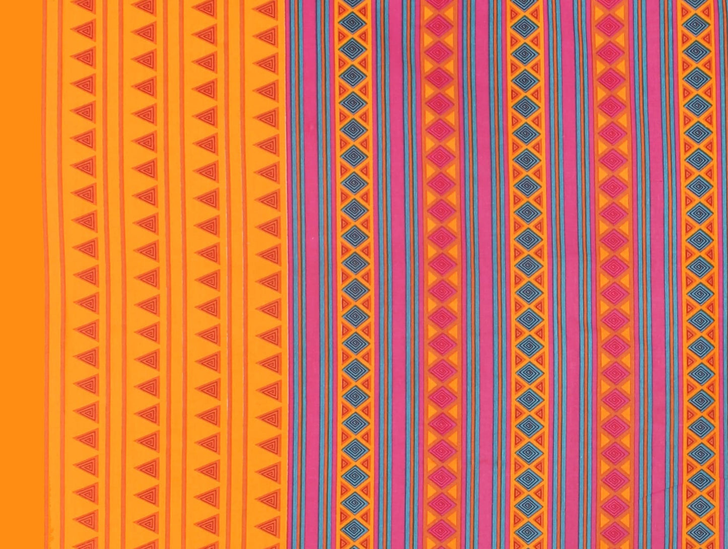 Jaipuri Prints Cotton Single Bedsheet (Orange)