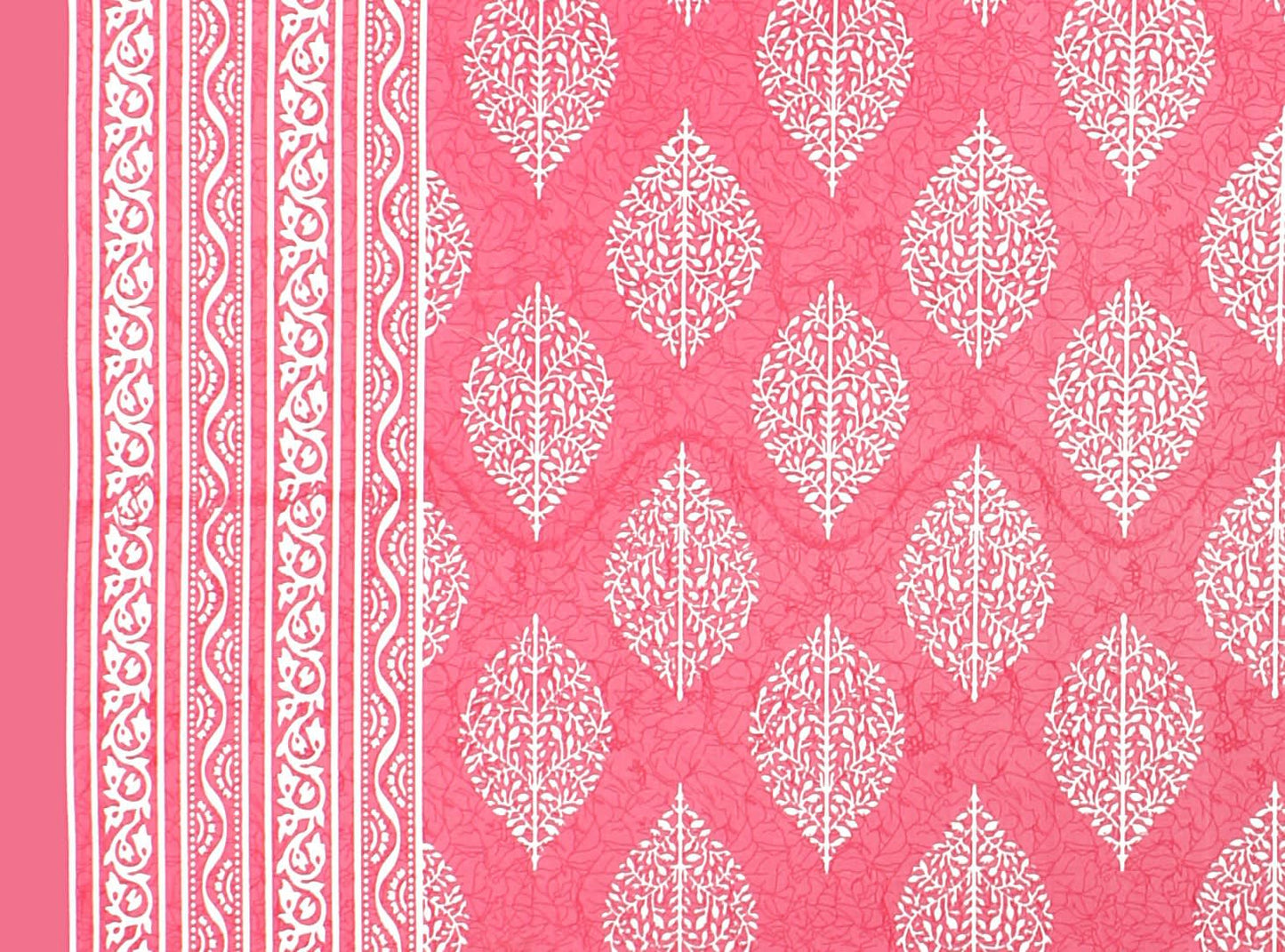 Jaipuri Prints Cotton Single Bedsheet (Pink)