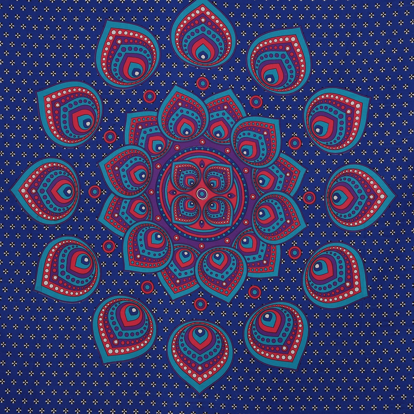Cotton Printed Double Bedsheet (Blue)