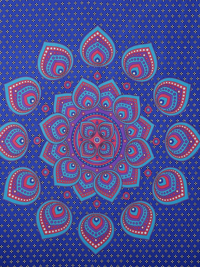 Cotton Printed Double Bedsheet (Blue)