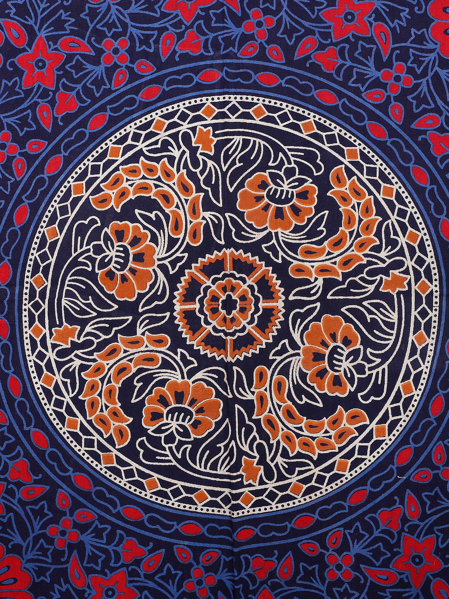 100% Cotton Printed King Bedsheet ( Blue )