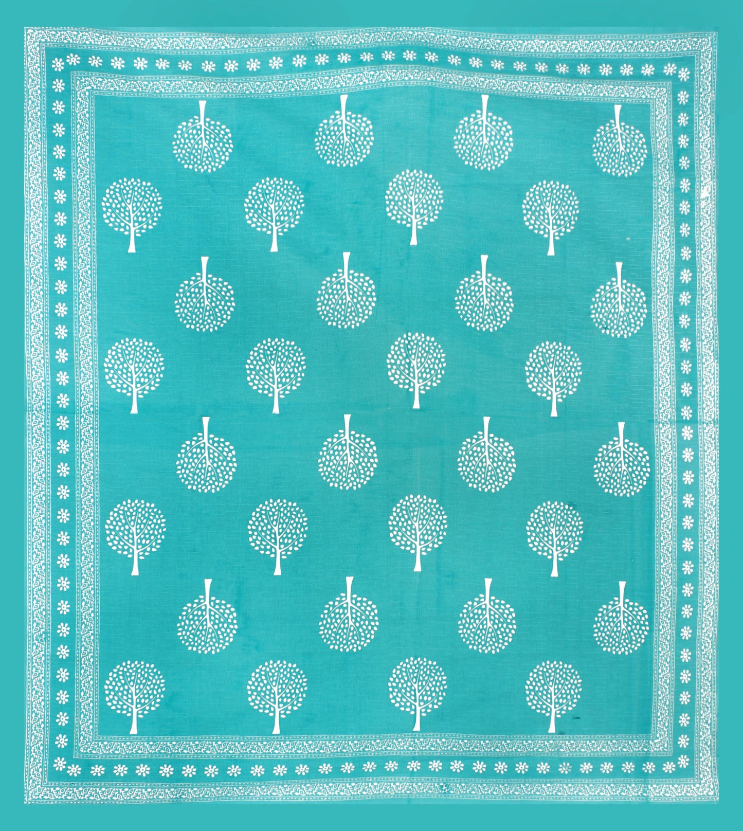 Jaipuri Prints Cotton Double Bedsheet (Green)