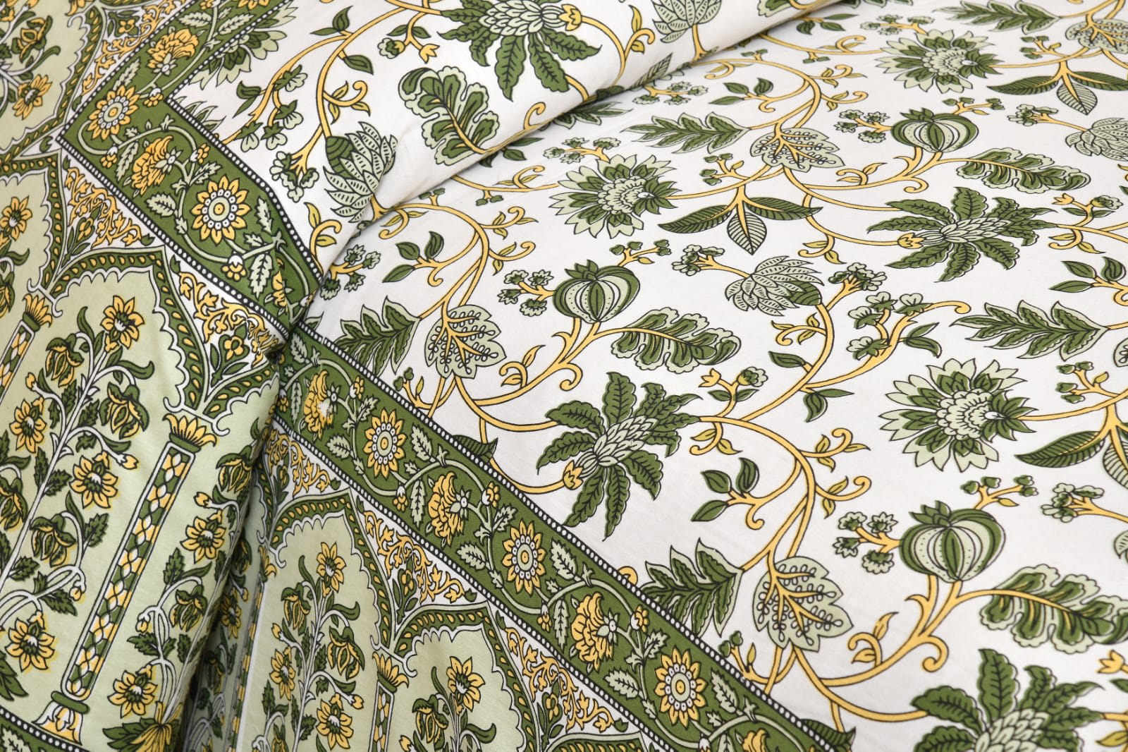 Rajasthan Royal Super Fine Cotton Block Print King Size Bedsheet