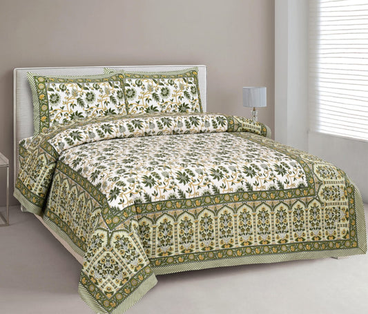 Rajasthan Royal Super Fine Cotton Block Print King Size Bedsheet