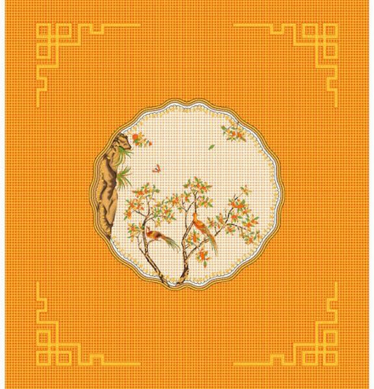 100% Cotton Floral Double Bedsheet (Yellow)