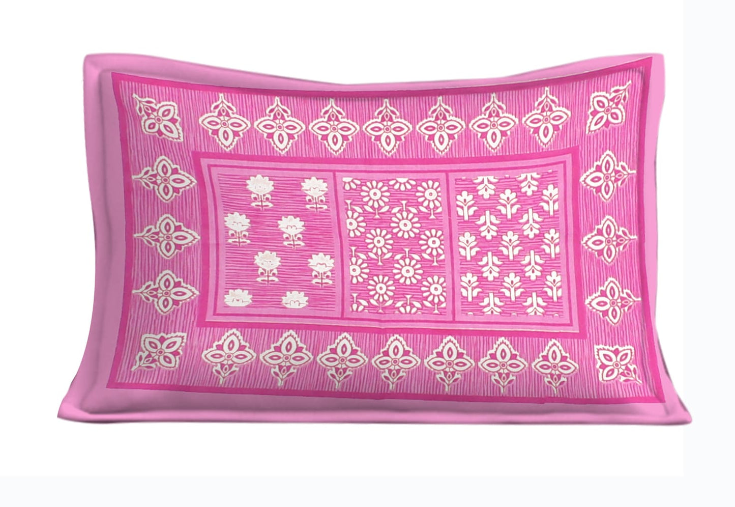 Jaipuri Prints Cotton Single Bedsheet With 1 Pillow Cover