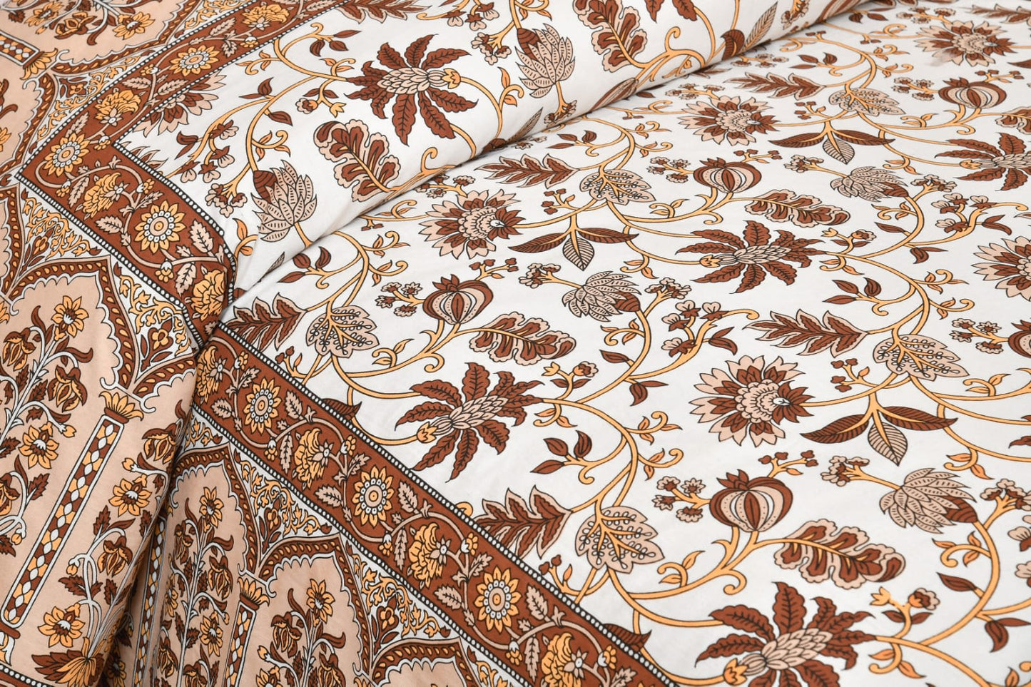 Rajasthan Royal Super Fine Cotton Block Print King Size Bedsheet