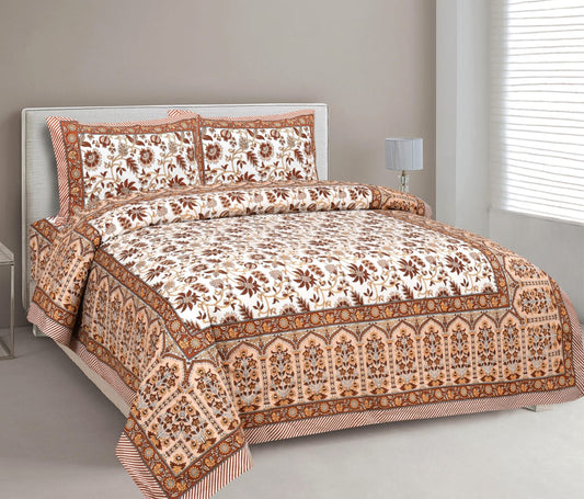 Rajasthan Royal Super Fine Cotton Block Print King Size Bedsheet