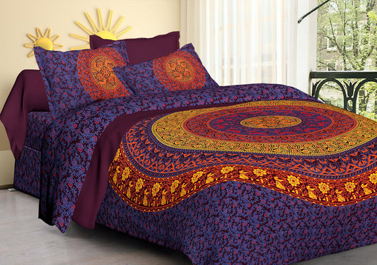 100% Cotton Printed King Bedsheet (Green)