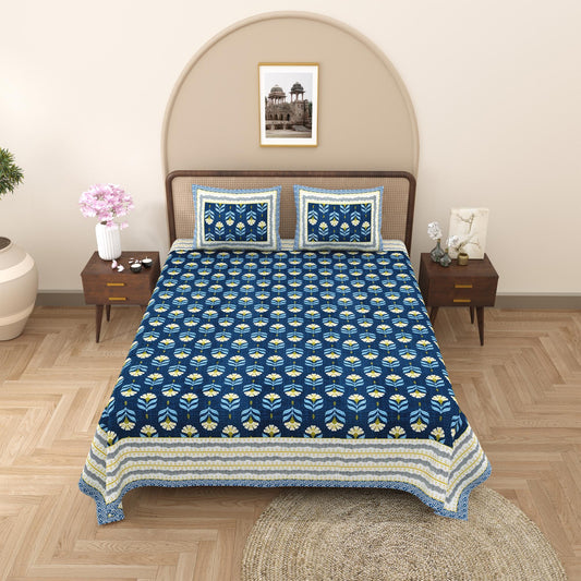 Rajasthan Royal Super Fine Cotton Block Print King Size Bedsheet