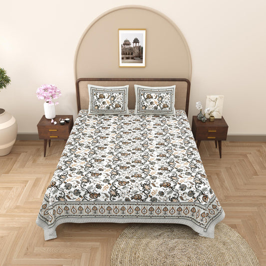Rajasthan Royal Super Fine Cotton Block Print King Size Bedsheet
