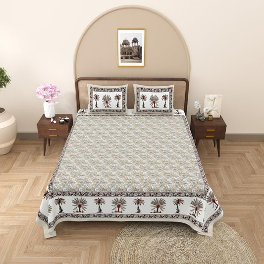 Rajasthan Royal Super Fine Cotton Block Print King Size Bedsheet