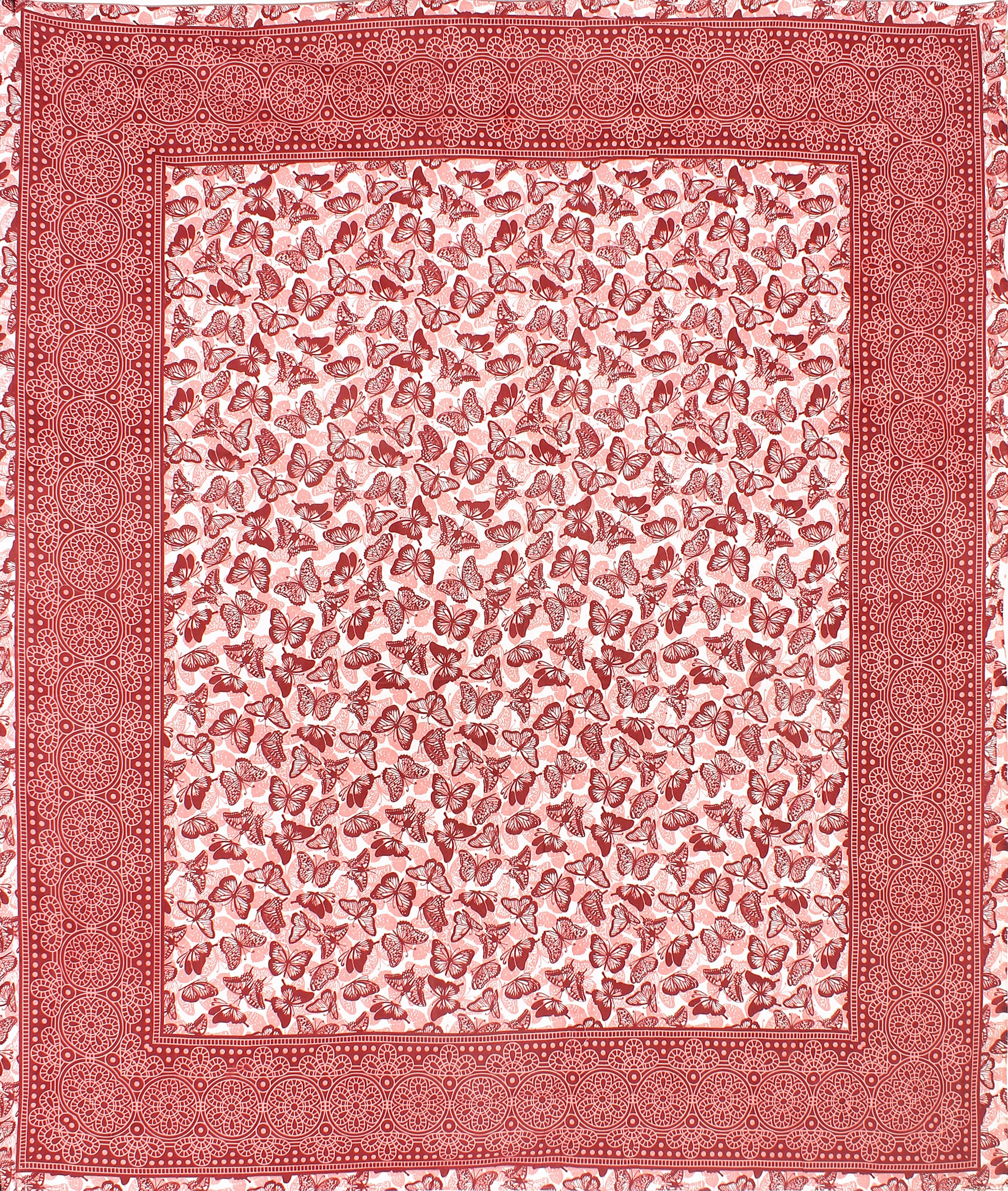 Butterfly  Prints Cotton Double Bedsheet (Pink)