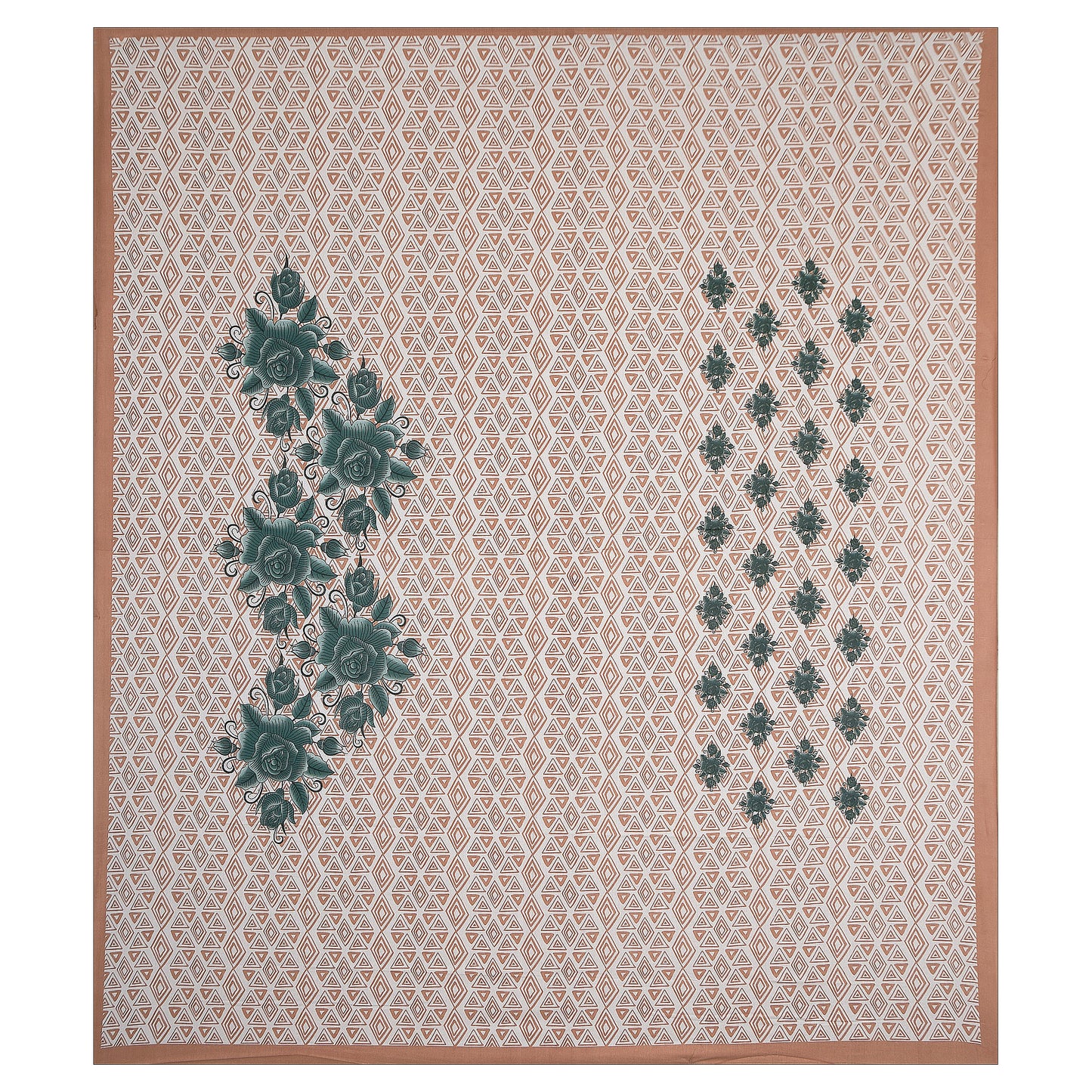 Jaipur Print  Cotton Double Printed Flat Bedsheet  (Pack of 1, Brown)