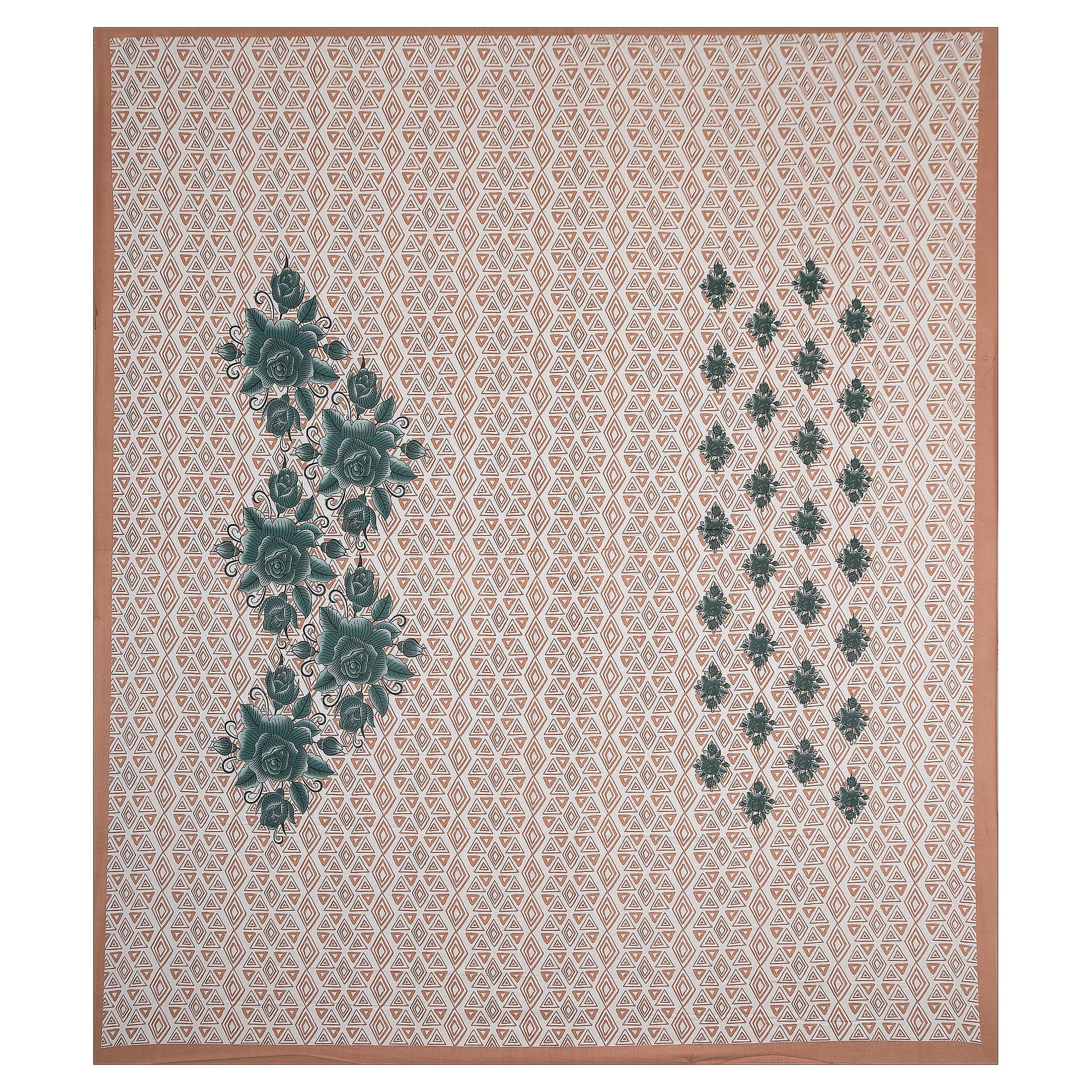 Jaipur Print  Cotton Double Printed Flat Bedsheet  (Pack of 1, Brown)