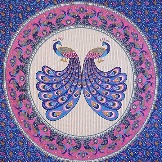 100% Cotton Printed Double Bedsheet (Blue)