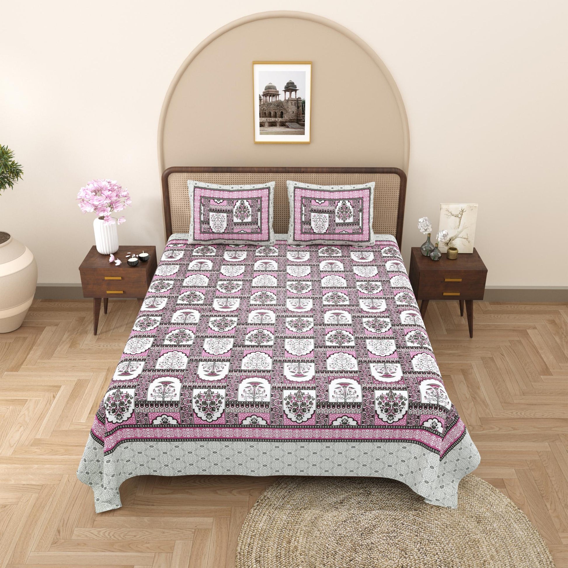 Rajasthan Royal Super Fine Cotton Block Print King Size Bedsheet