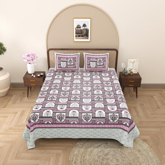 Rajasthan Royal Super Fine Cotton Block Print King Size Bedsheet