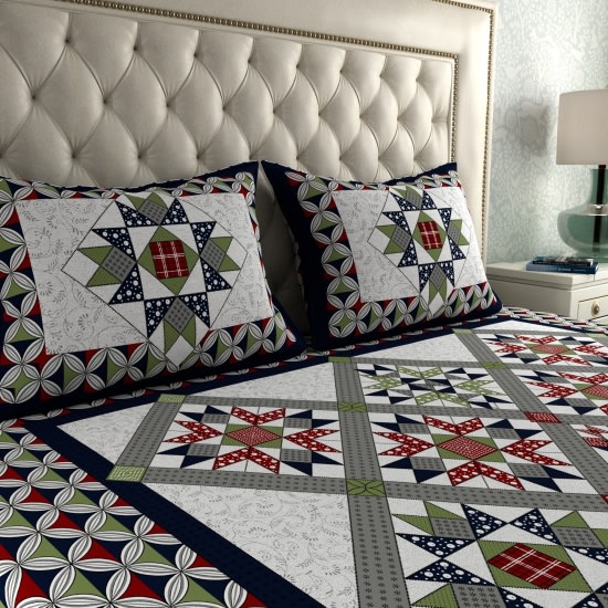 Rajasthani Jaipuri Traditional Double Bed Bedsheet with 2 Pillow Covers - ( Blue)