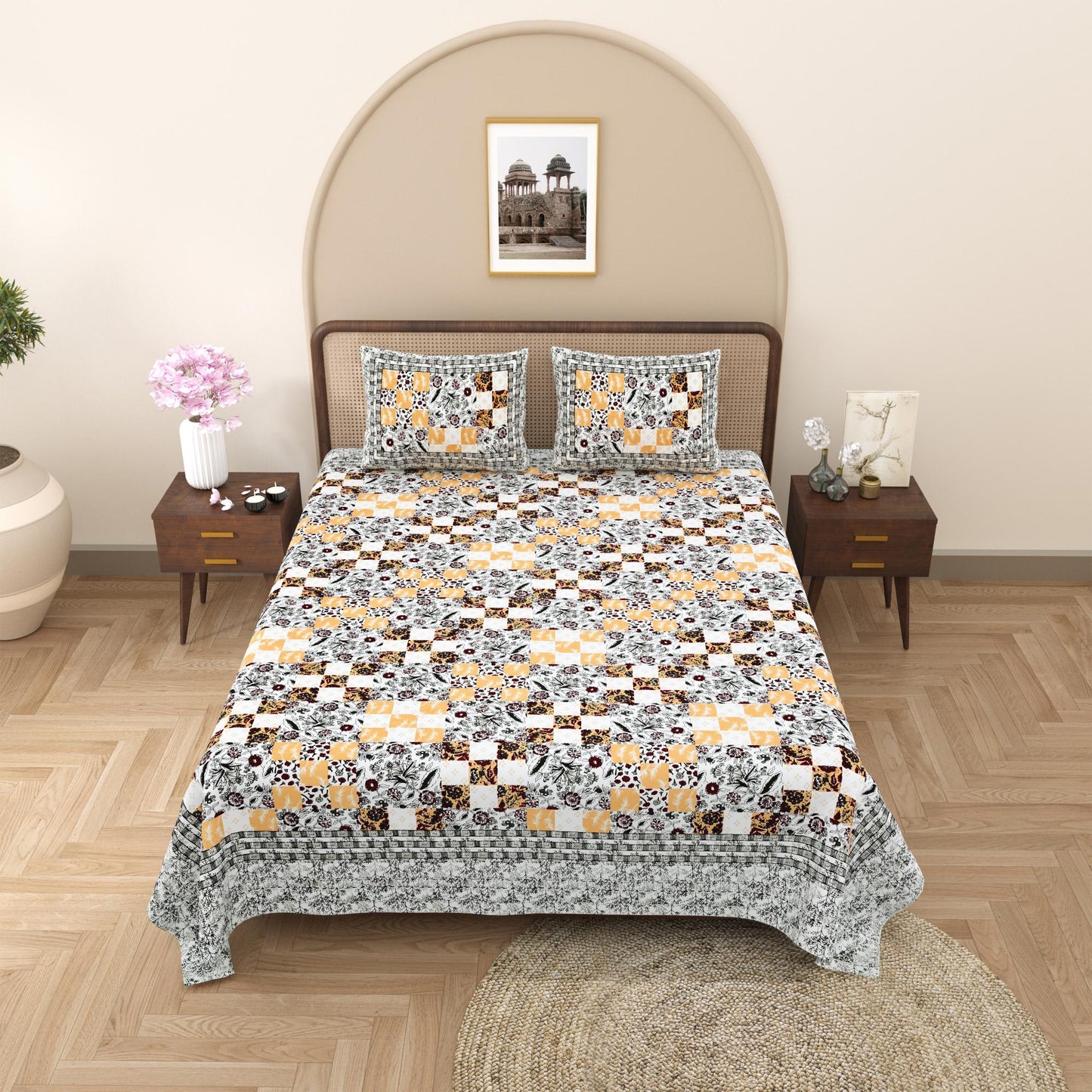 Rajasthan Royal Super Fine Cotton Block Print King Size Bedsheet