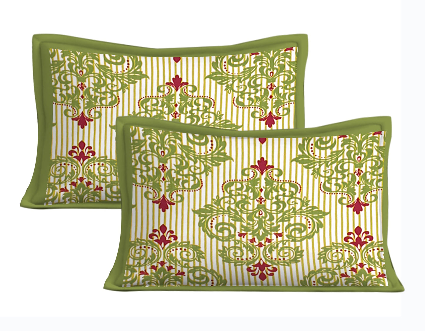 Jaipuri Prints Cotton Double Bedsheet (Green)