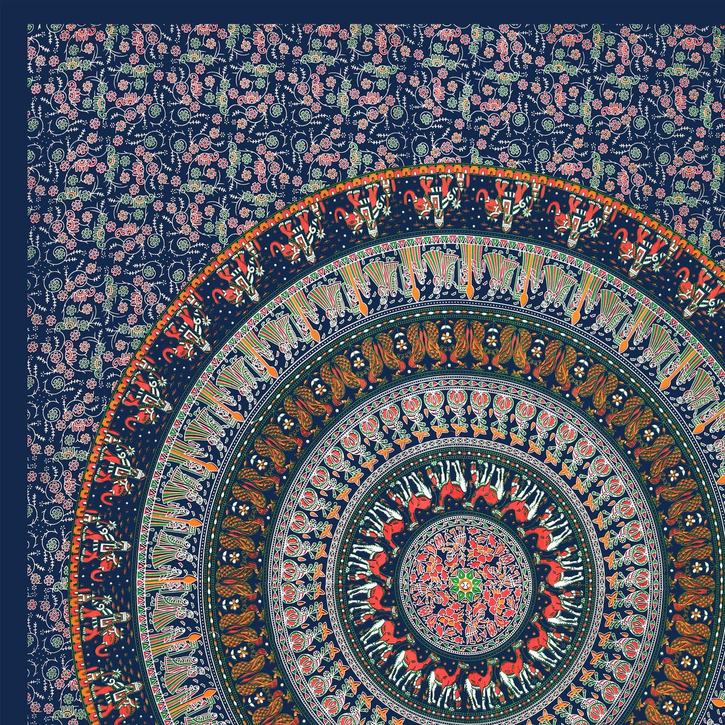 Rajasthan Royal Super Fine Cotton Block Print King Size Bedsheet