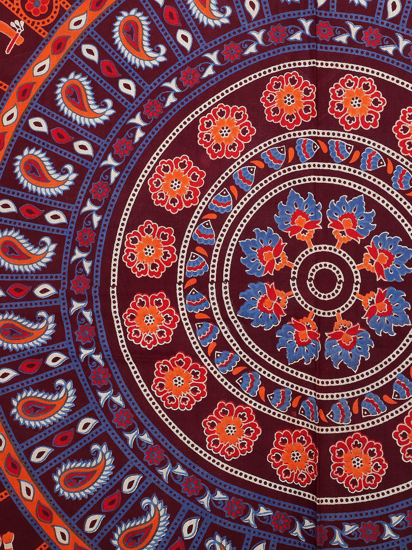 100% Cotton Printed King Bedsheet ( Maroon)