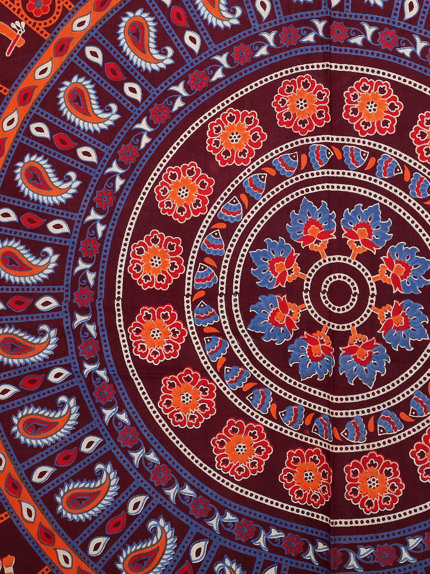 100% Cotton Printed King Bedsheet ( Maroon)