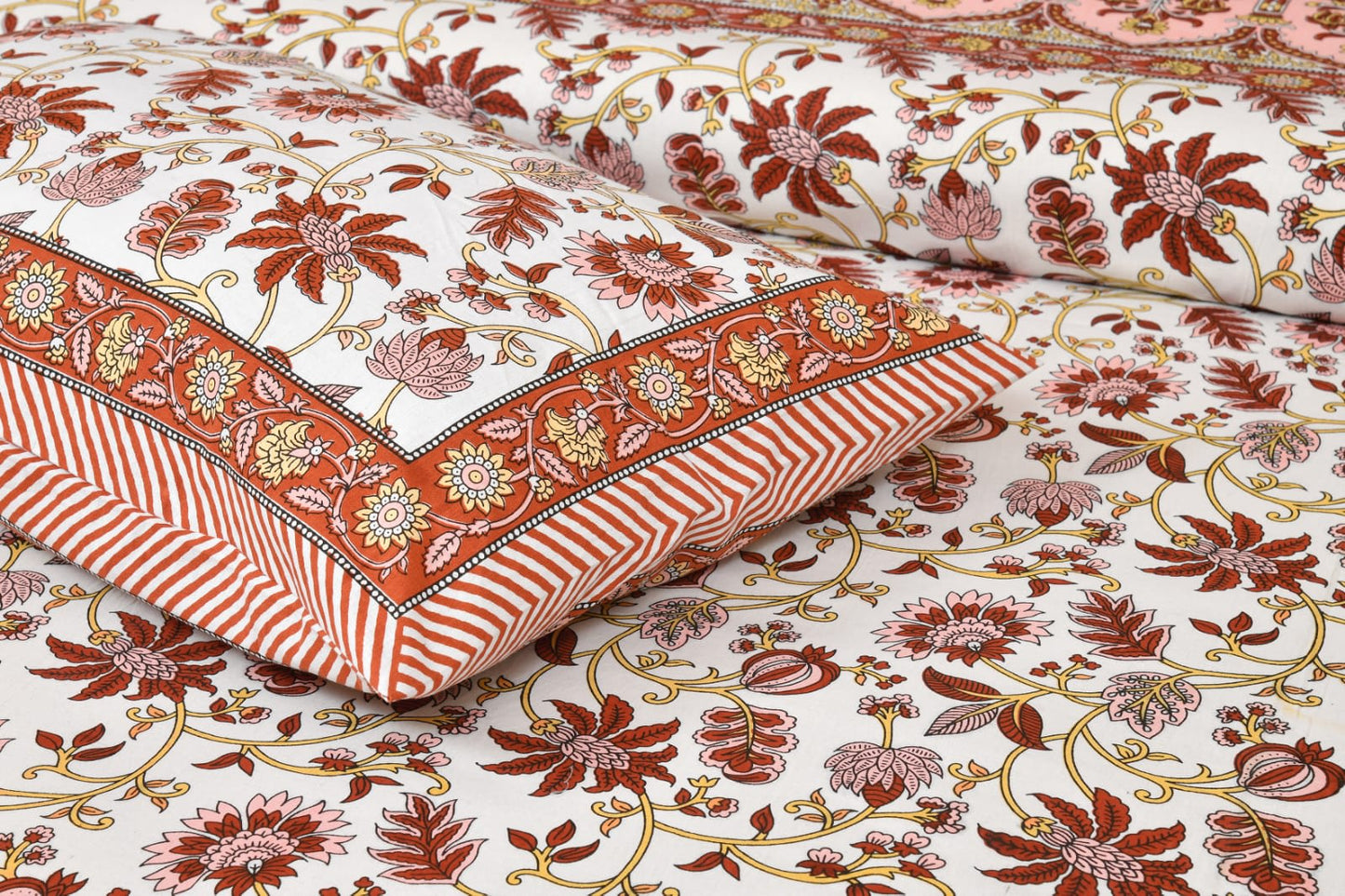 Rajasthan Royal Super Fine Cotton Block Print King Size Bedsheet
