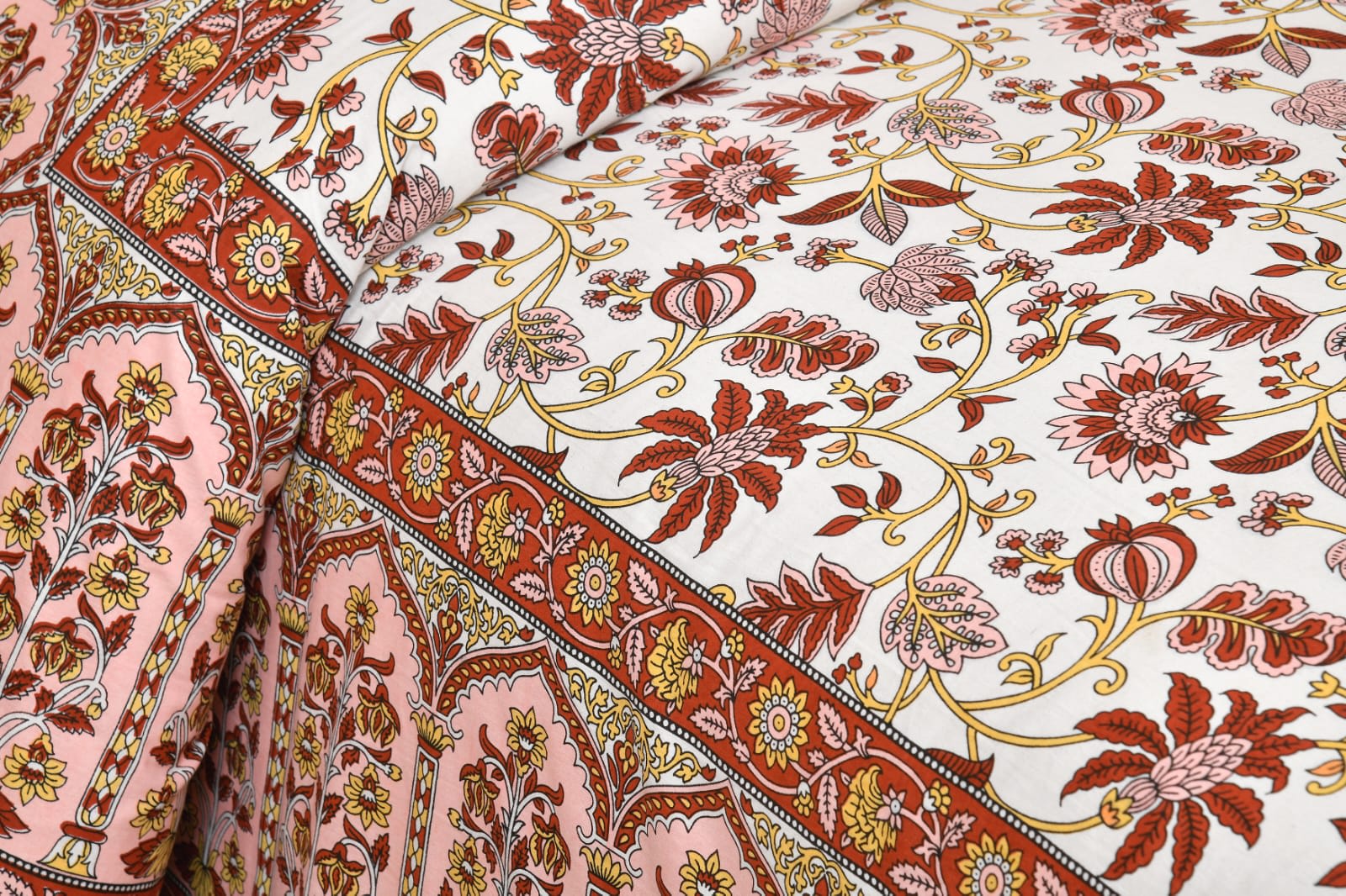 Rajasthan Royal Super Fine Cotton Block Print King Size Bedsheet