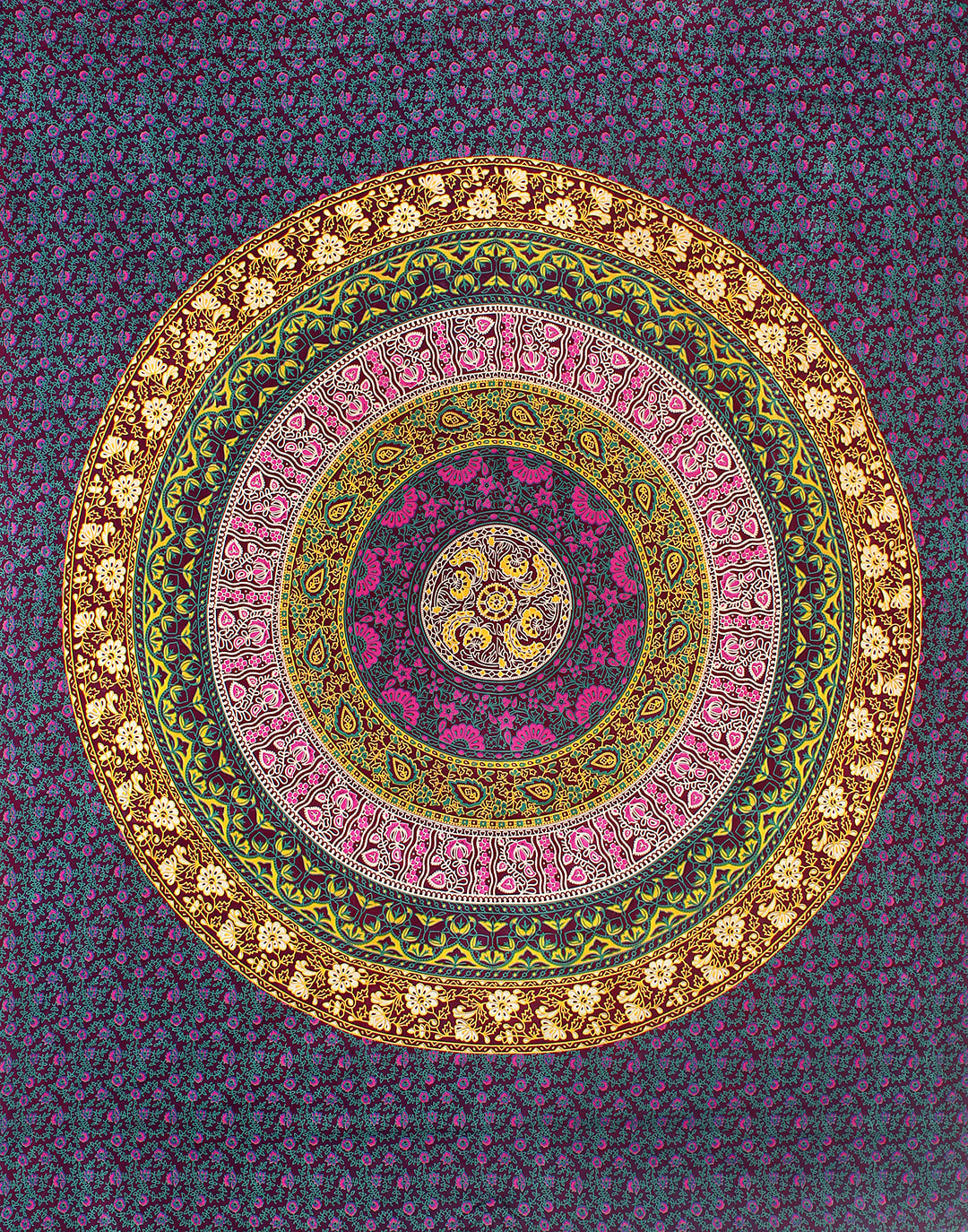 100% Cotton Printed King Bedsheet (Purple)