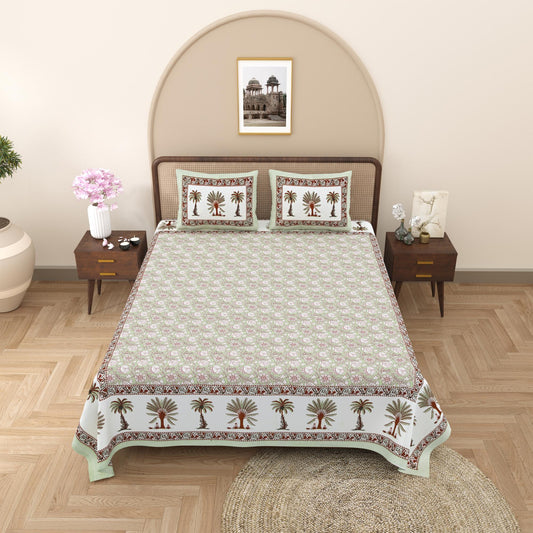 Rajasthan Royal Super Fine Cotton Block Print King Size Bedsheet