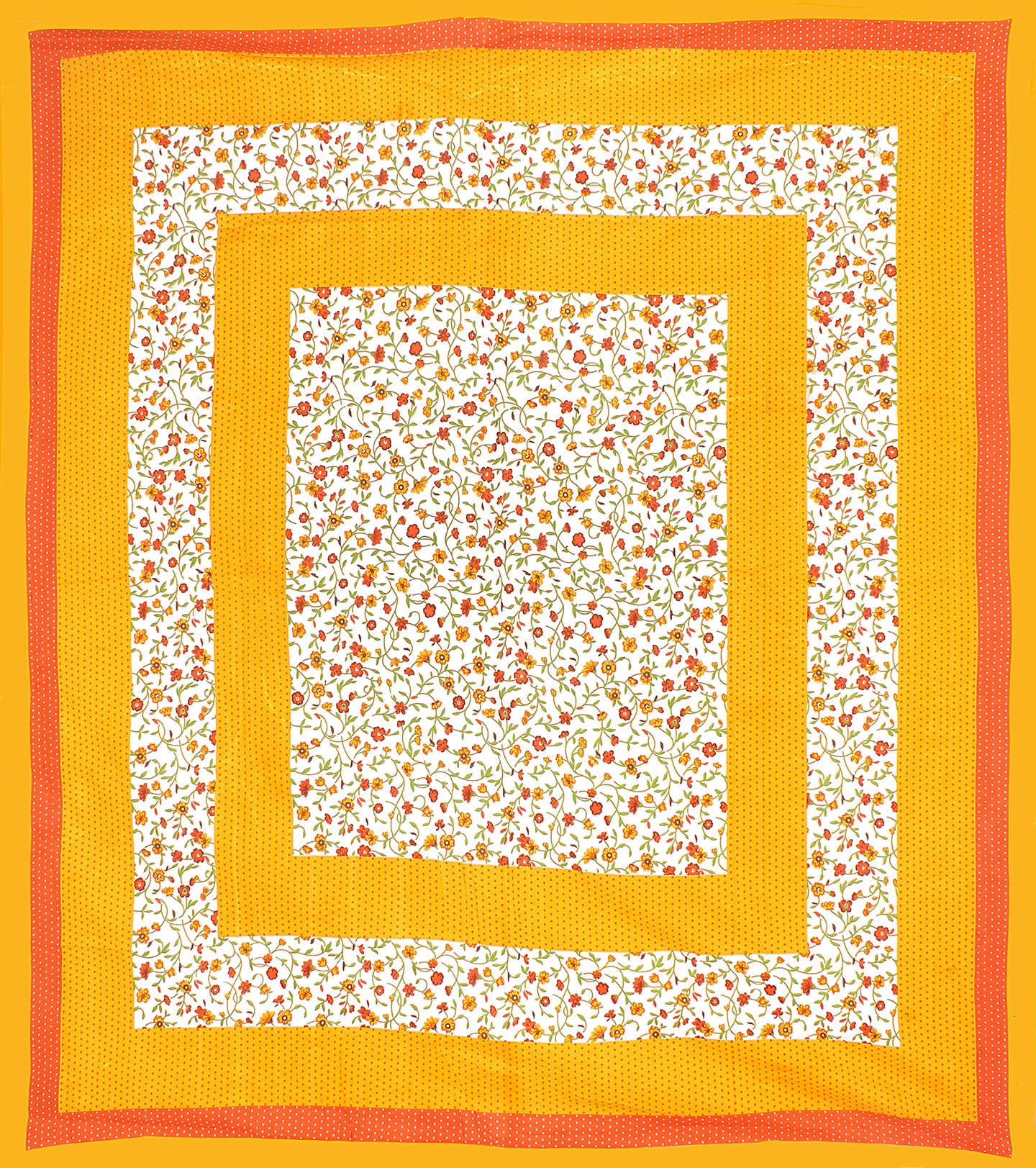 Jaipuri Prints Cotton Double Bedsheet (Yellow)