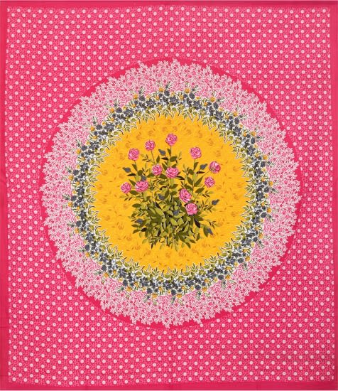 Rajasthani Jaipuri Traditional Double Bed Bedsheet with 2 Pillow Covers - (Pink )