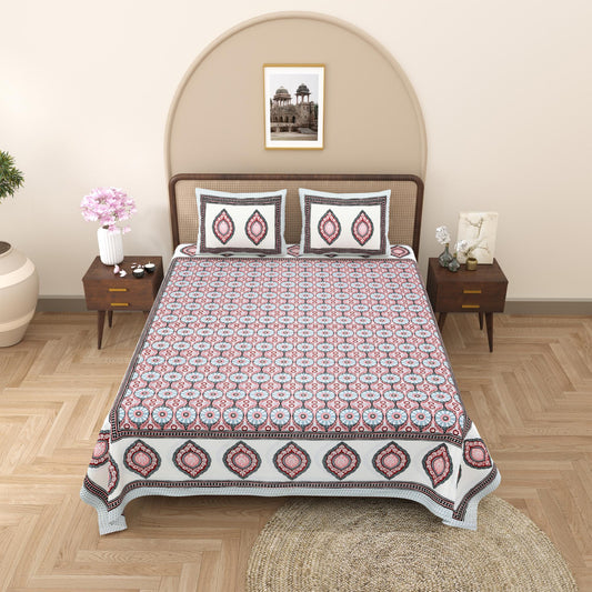 Rajasthan Royal Super Fine Cotton Block Print King Size Bedsheet