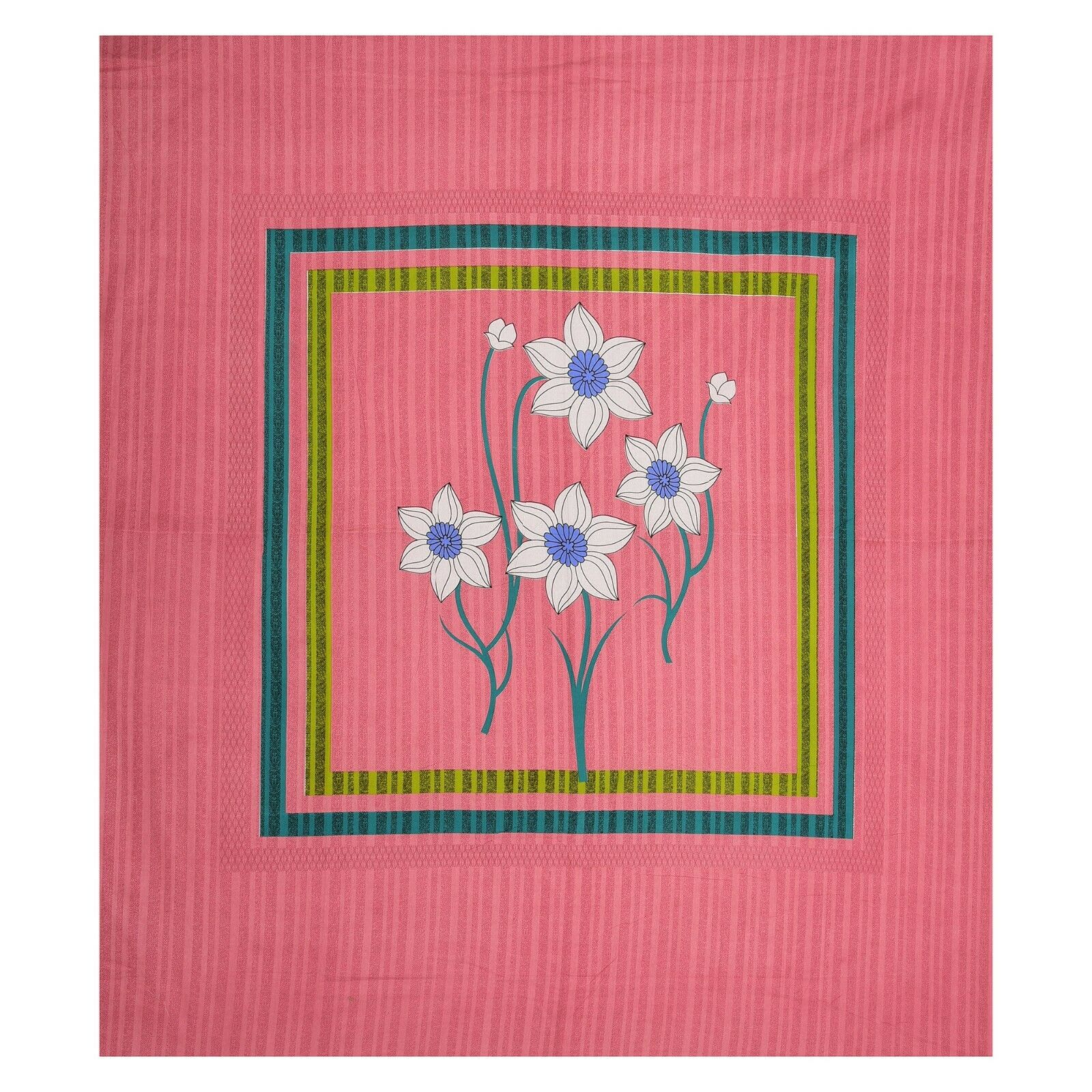 Jaipuri Prints Cotton Double Bedsheet (Pink)