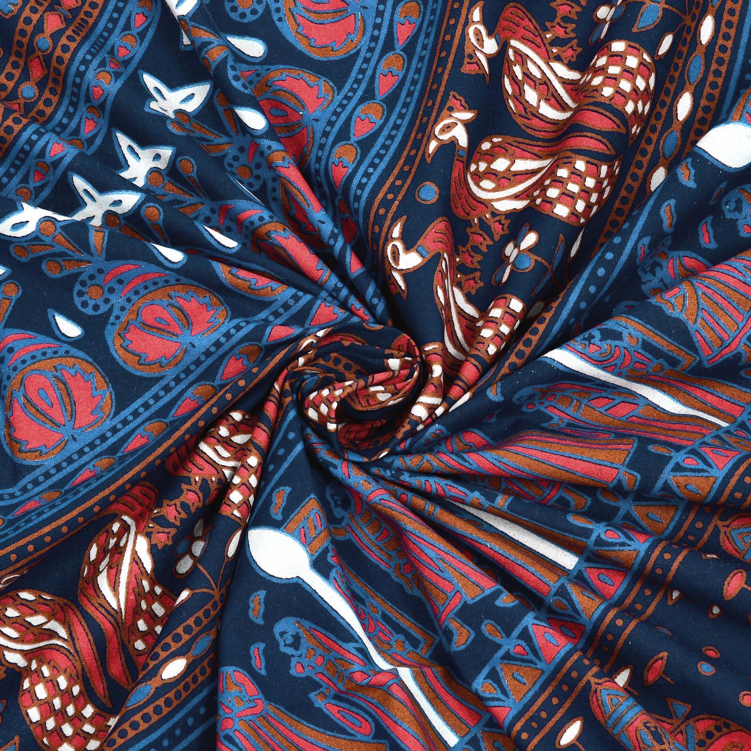 Rajasthan Royal Super Fine Cotton Block Print King Size Bedsheet