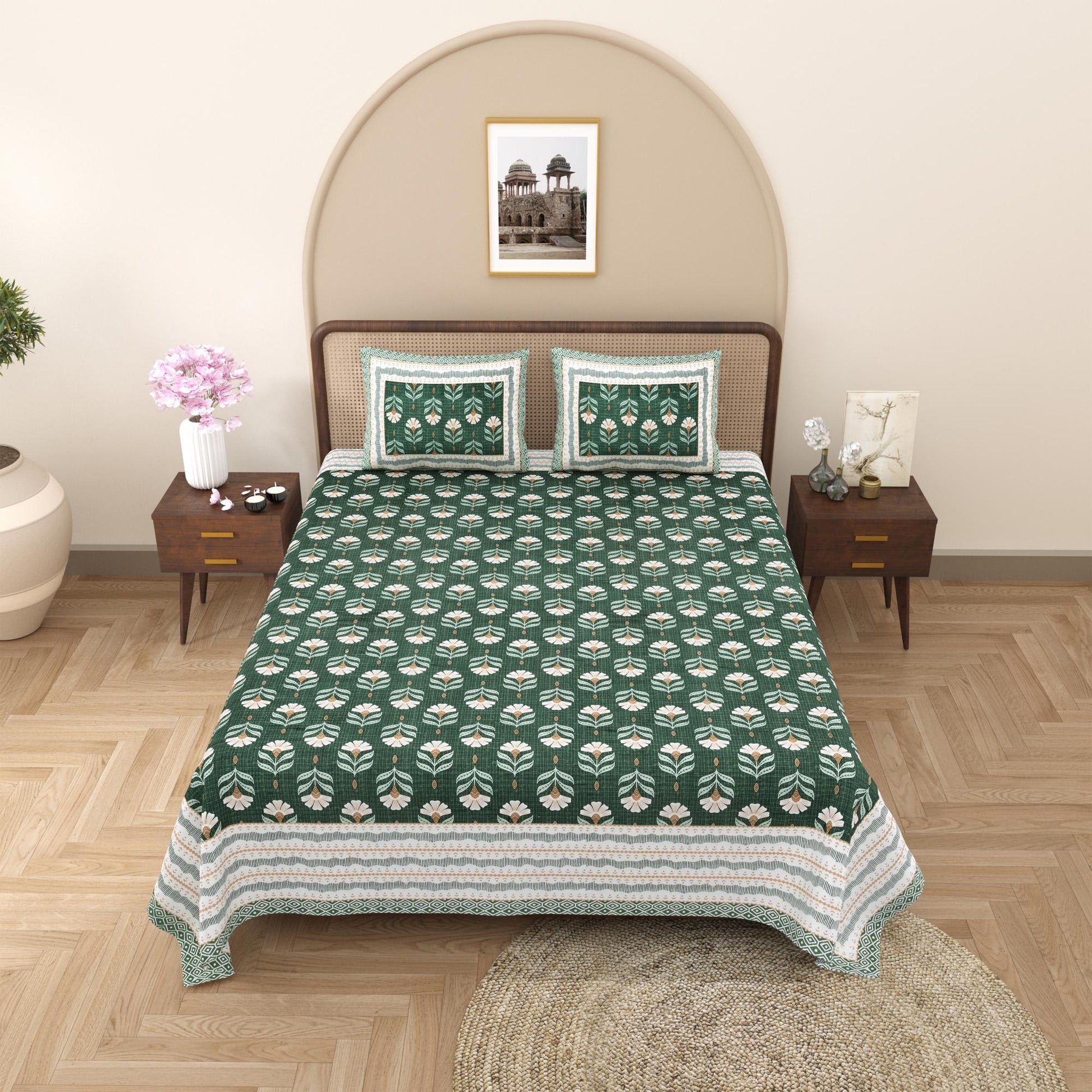 Rajasthan Royal Super Fine Cotton Block Print King Size Bedsheet