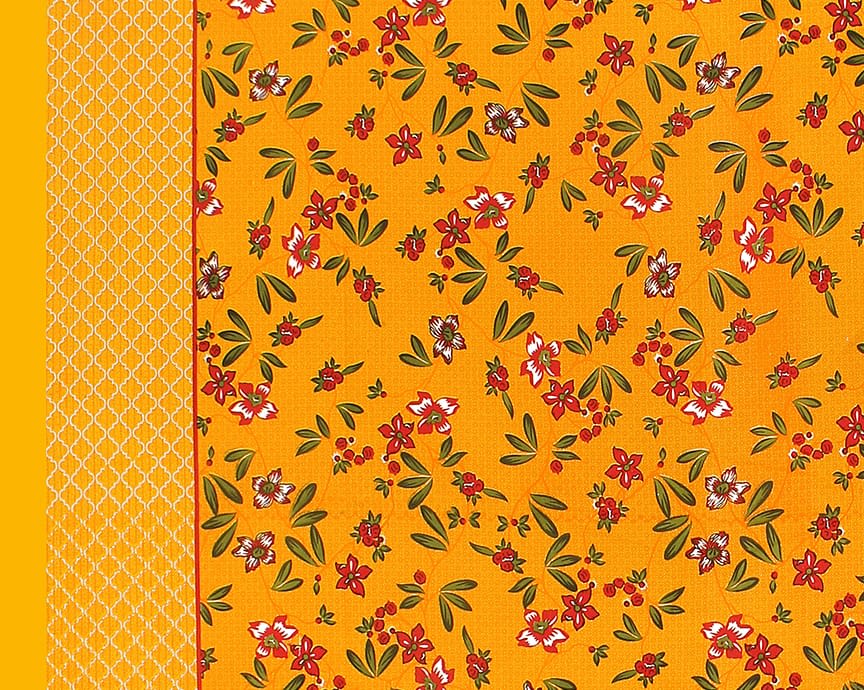 100% Cotton Floral Double Bedsheet (Yellow)